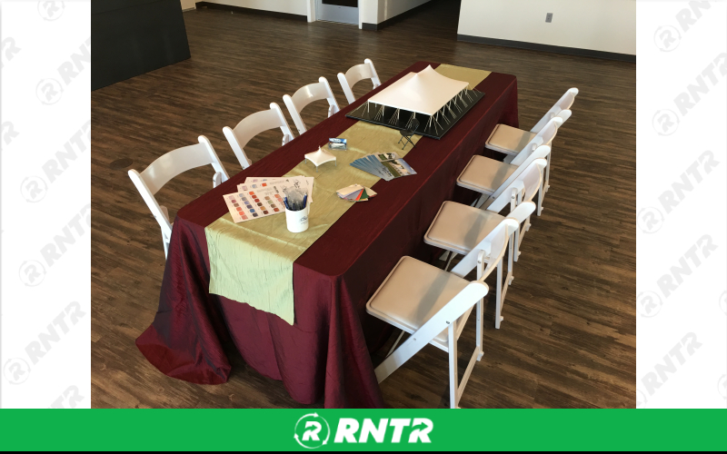 PS Furniture 8' Banquet Tables – For rent in Lititz, Pennsylvania – Tents For Rent LLC | RNTR.com – Image 3 of 5