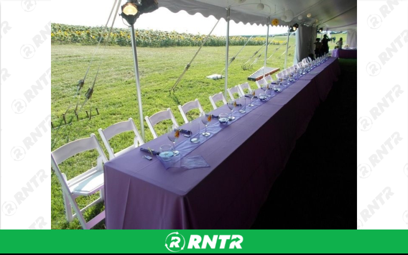 PS Furniture 8' Banquet Tables – For rent in Lititz, Pennsylvania – Tents For Rent LLC | RNTR.com – Image 4 of 5