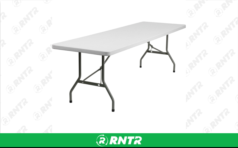 Generic 8ft x 30in Table (seats 8-10) – For rent in lilburn, georgia – JVC's Party Rentals & Event Hall | RNTR.com – Image 1
