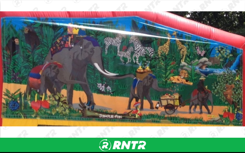 Generic Animals Super Combo w/slide -  BB hoop and obstacles – For rent in howell, new-jersey – Mr. Happy Party Rentals | RNTR.com – Image 1