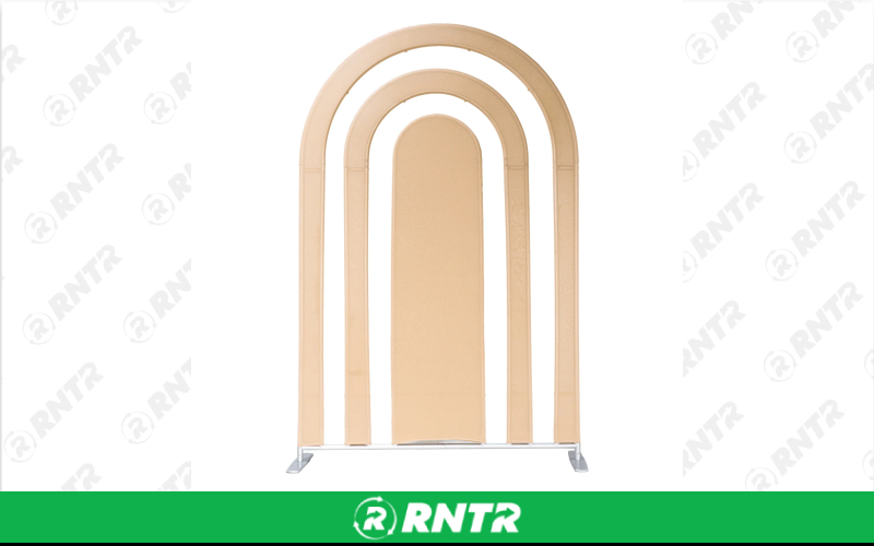 Generic Arch Backdrop - Beige – For rent in lilburn, georgia – JVC's Party Rentals & Event Hall | RNTR.com – Image 1