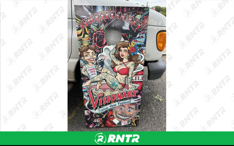 Generic Asbury Park Artistic Corn Hole Boards – For rent in Howell, New Jersey – Mr. Happy Party Rentals | RNTR.com – Image 2 of 3