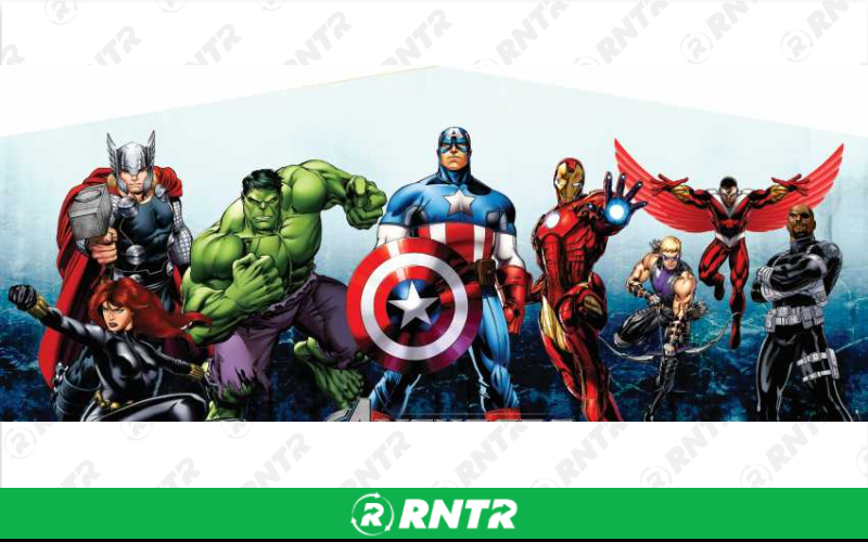 Generic Avengers Super Combo w/slide -  BB hoop and obstacl – For rent in howell, new-jersey – Mr. Happy Party Rentals | RNTR.com – Image 1