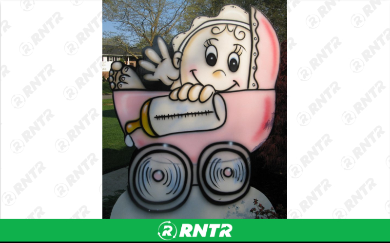 Generic Baby Girl in Carriage Baby Announcement – For rent in howell, new-jersey – Mr. Happy Party Rentals | RNTR.com – Image 1