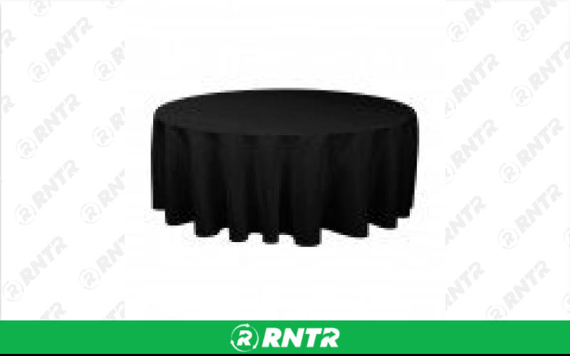 Generic Black Round Table Cloths – For rent in orlando, florida – King of Bounce | RNTR.com – Image 1
