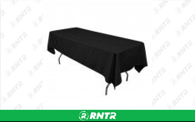Generic Black Table Cloth Rectangular – For rent in orlando, florida – King of Bounce | RNTR.com – Image 1