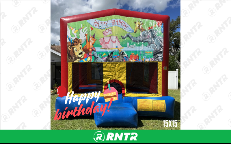 Generic Boy Neutral 15x15 Bounce House - Happy Birthday – For rent in Sarasota, Florida – Joyland Rentals | RNTR.com – Image 1 of 1