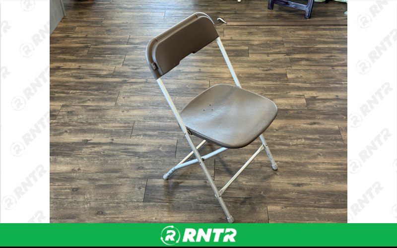 Alloyfold Brown Folding Chairs – For rent in lititz, pennsylvania – Tents For Rent LLC | RNTR.com – Image 1