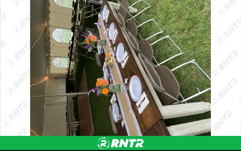 Alloyfold Brown Folding Chairs – For rent in Lititz, Pennsylvania – Tents For Rent LLC | RNTR.com – Image 6 of 6