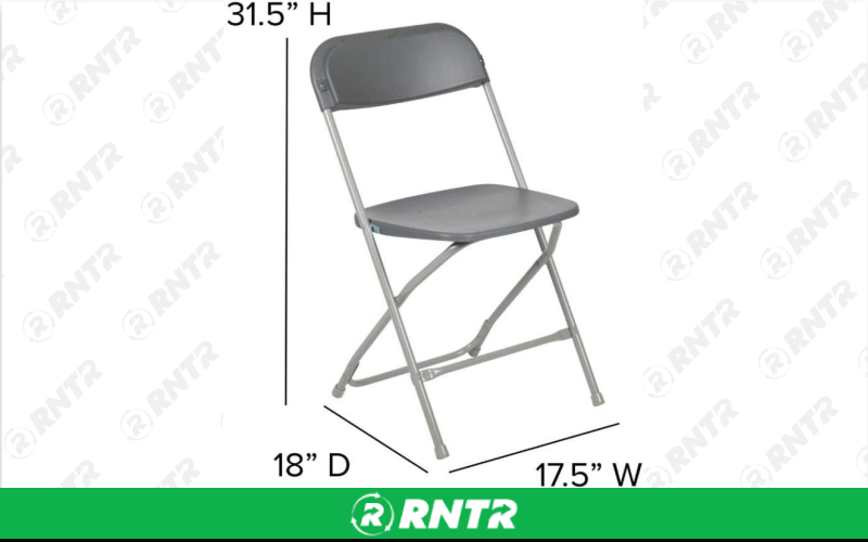 Generic CHAIR - FOLDING GREY – For rent in Edmonds, Washington – Miller\\\'s Equipment and Rent-All inc. | RNTR.com – Image 3 of 3