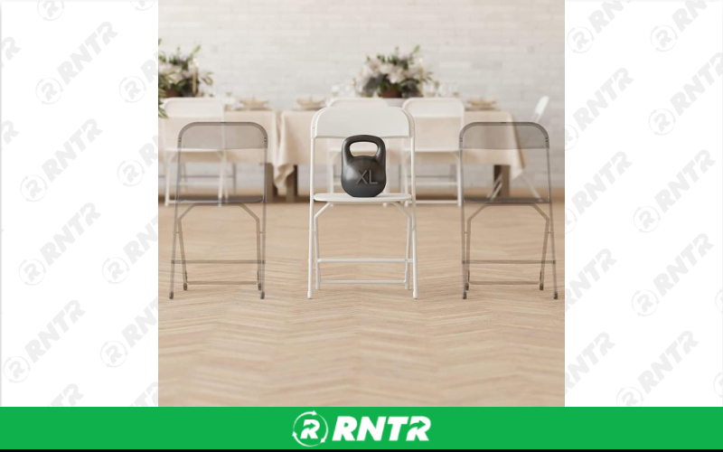 Generic CHAIR - FOLDING WHITE BIG AND TALL - WIDE – For rent in Edmonds, Washington – Miller\\\'s Equipment and Rent-All inc. | RNTR.com – Image 3 of 3