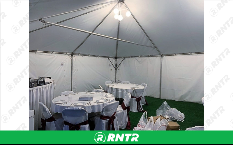 Generic Chandelier -  4 Globe Lights – For rent in howell, new-jersey – Mr. Happy Party Rentals | RNTR.com – Image 1