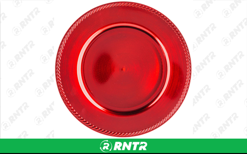 Generic Charger Plates - Red – For rent in Lilburn, Georgia – JVC's Party Rentals & Event Hall | RNTR.com – Image 2 of 2
