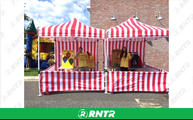 Generic Deluxe Carnival Tent -  includes 3 side skirts and backdrop – For rent in howell, new-jersey – Mr. Happy Party Rentals | RNTR.com – Image 1