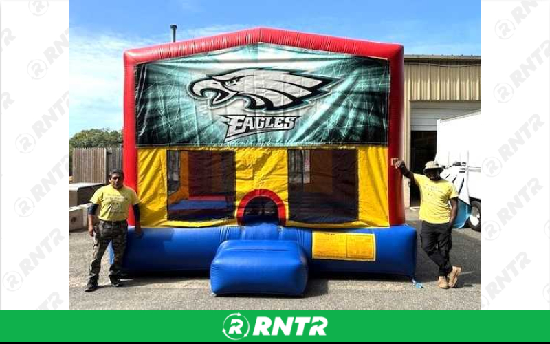 Generic Eagles Super Combo w/slide -  BB hoop and obstacles – For rent in howell, new-jersey – Mr. Happy Party Rentals | RNTR.com – Image 1