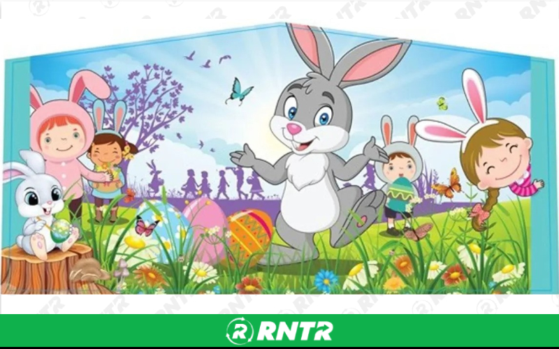 Generic Easter Combo w/slide & BB hoop – For rent in howell, new-jersey – Mr. Happy Party Rentals | RNTR.com – Image 1