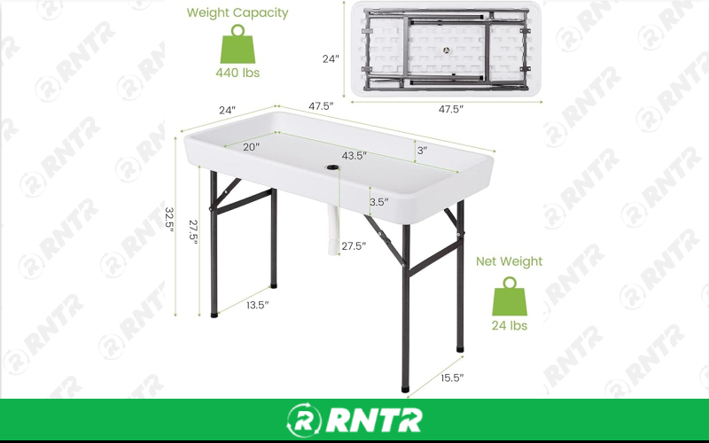 Generic Fill & Chill Jr. (Table Only) -  4' – For rent in Howell, New Jersey – Mr. Happy Party Rentals | RNTR.com – Image 3 of 3