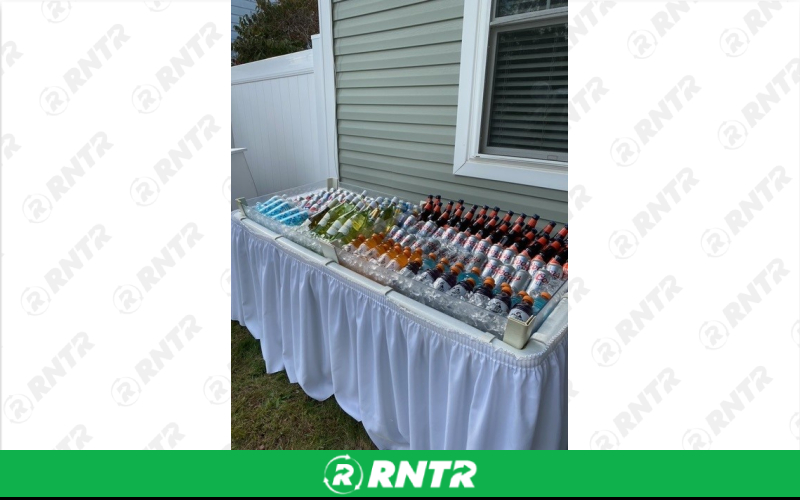 Generic Fill & Chill Table w/Plexiglass Extensions -  6' – For rent in howell, new-jersey – Mr. Happy Party Rentals | RNTR.com – Image 1