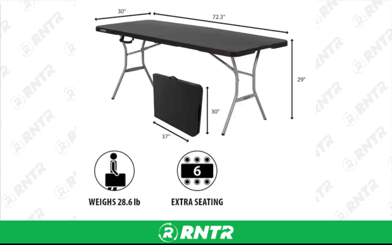Lifetime Fold in Half Table (6ft) – For rent in state-college, pennsylvania – Happy Valley Equipment Rentals | RNTR.com – Image 1