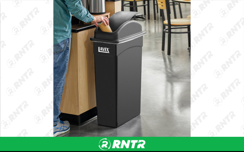 Generic Garbage Can & Trash Can -  Slim -  with Swing Dome Lid – For rent in howell, new-jersey – Mr. Happy Party Rentals | RNTR.com – Image 1