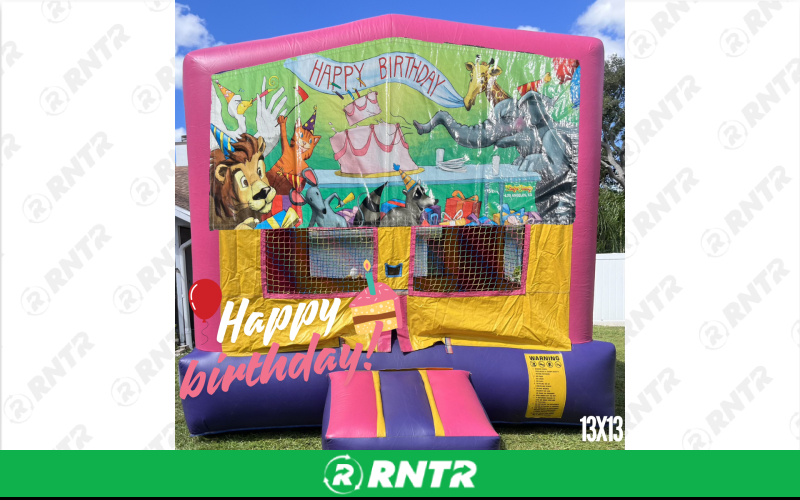 Generic Girl Neutral 13x13 Bounce House - Happy Birthday – For rent in Sarasota, Florida – Joyland Rentals | RNTR.com – Image 1 of 1