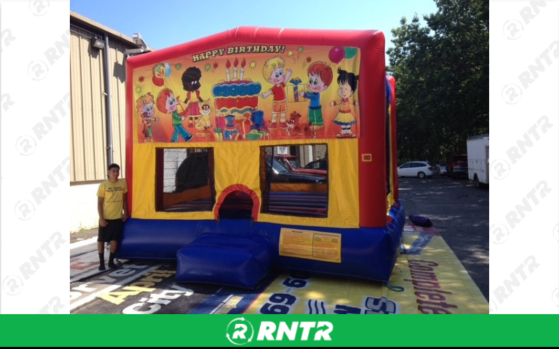 Generic Happy Birthday Combo w/slide and BB hoop – For rent in howell, new-jersey – Mr. Happy Party Rentals | RNTR.com – Image 1