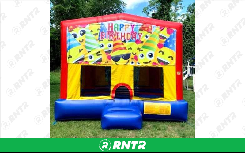 Generic Happy Birthday Smiley Emojis Combo w/slide and BB hoop – For rent in howell, new-jersey – Mr. Happy Party Rentals | RNTR.com – Image 1