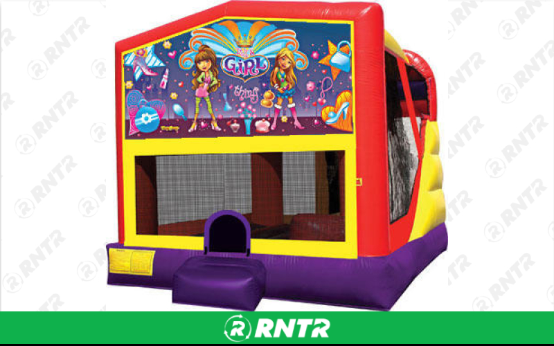 Generic It's a Girl Thing Bounce House with Slide (16 x 21) – For rent in Vancouver, Washington – Bounce-n-Battle | RNTR.com – Image 1 of 1