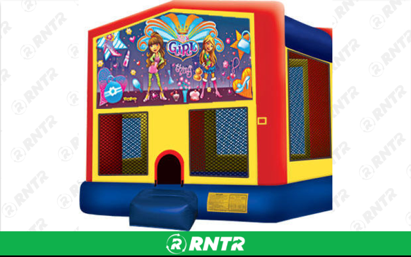 Generic Its a Girl ThingBounce House with internal basketball hoop (13 x 13) – For rent in Vancouver, Washington – Bounce-n-Battle | RNTR.com – Image 1 of 1
