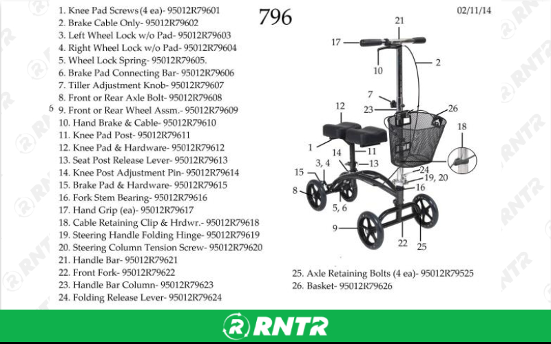 Generic KNEE SCOOTER - PIVOT – For rent in Edmonds, Washington – Miller\\\'s Equipment and Rent-All inc. | RNTR.com – Image 2 of 3