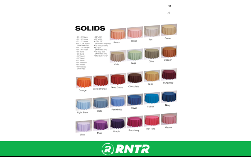 Generic LINEN * 90in ROUND (Standard Size for Round Tables) – For rent in bayonne, new-jersey – Resnicks Party Rental | RNTR.com – Image 1