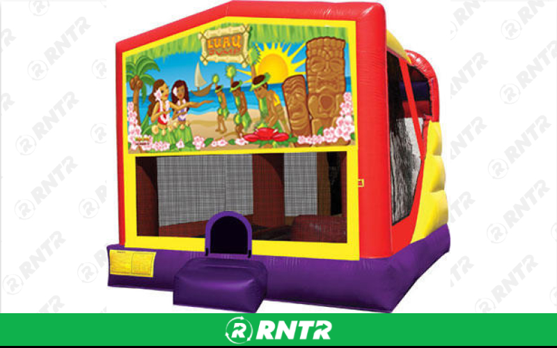 Generic Luau Bounce House with Slide (16 x 21) – For rent in Vancouver, Washington – Bounce-n-Battle | RNTR.com – Image 1 of 1