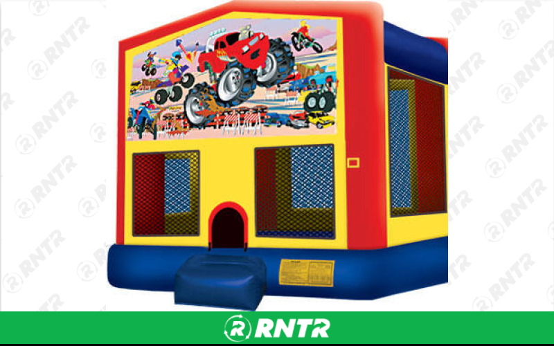 Generic Monster Truck Bounce House with internal basketball hoop (13 x 13) – For rent in Vancouver, Washington – Bounce-n-Battle | RNTR.com – Image 1 of 1