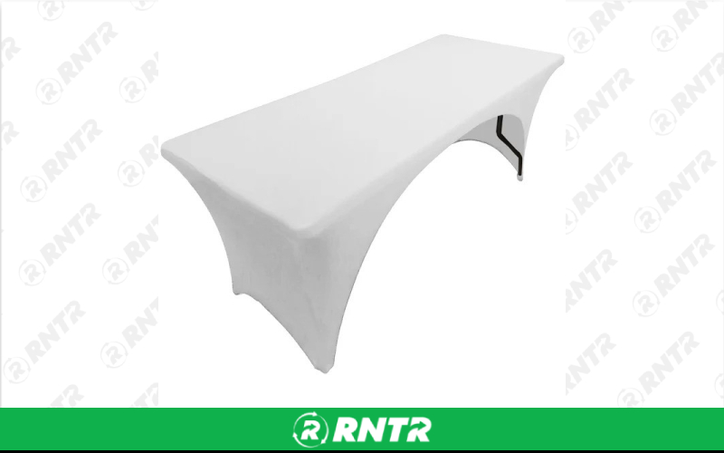 Generic Open Back Spandex for 6' Tables – For rent in howell, new-jersey – Mr. Happy Party Rentals | RNTR.com – Image 1