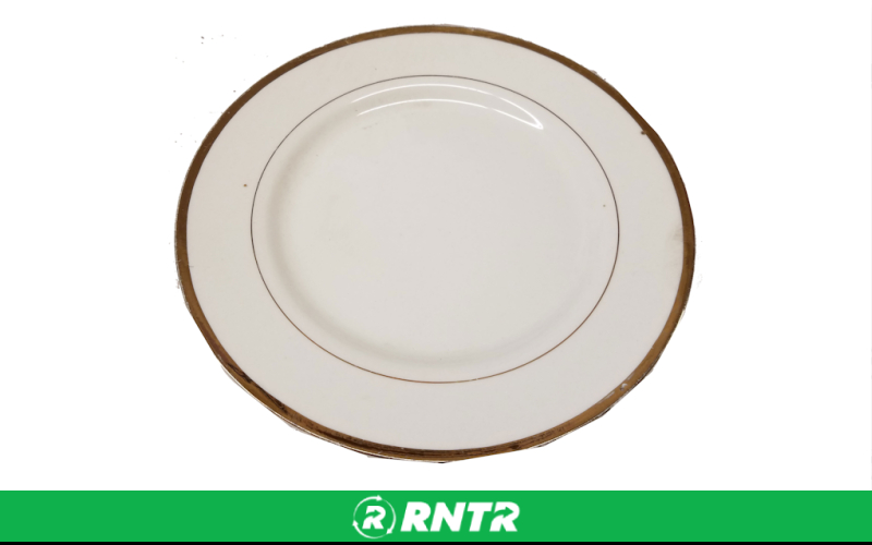 Generic PLATE- SALAD IVORY W/GOLD TRIM (MUST ORDER QUANTITIES OF 10) – For rent in bayonne, new-jersey – Resnicks Party Rental | RNTR.com – Image 1
