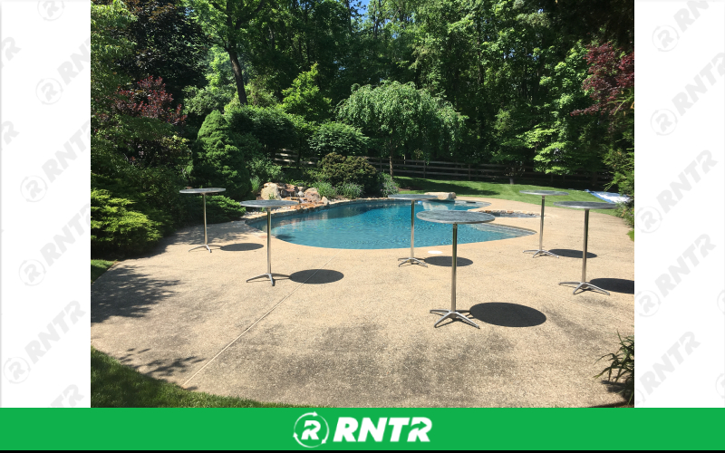 PS Furniture Round Cocktail Tables (42 High Top Marble) – For rent in Lititz, Pennsylvania – Tents For Rent LLC | RNTR.com – Image 3 of 4