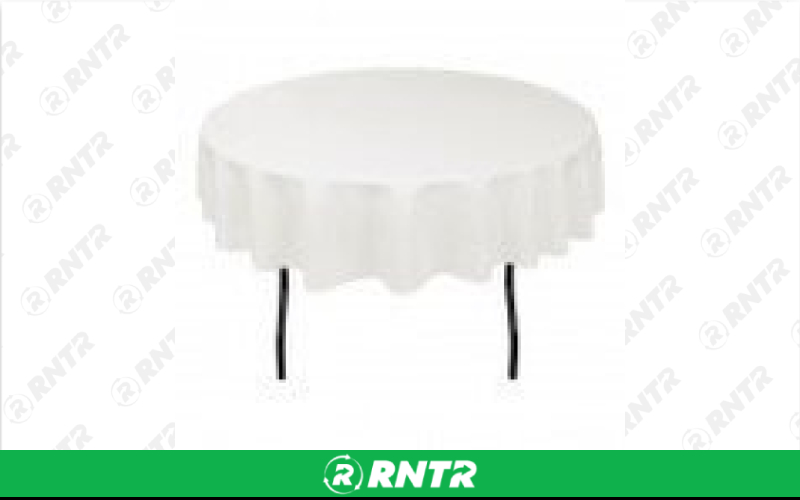 Generic Round White Linens – For rent in orlando, florida – King of Bounce | RNTR.com – Image 1