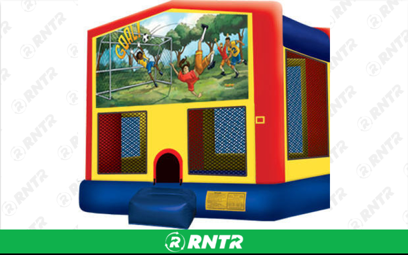 Generic Soccer Bounce House with internal basketball hoop (13 x 13) – For rent in Vancouver, Washington – Bounce-n-Battle | RNTR.com – Image 1 of 1
