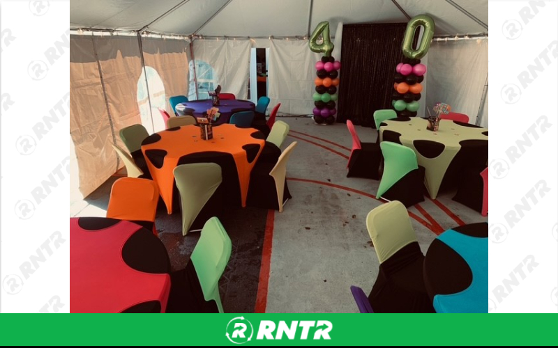 Generic Spandex for 60" Round Table – For rent in Howell, New Jersey – Mr. Happy Party Rentals | RNTR.com – Image 2 of 3
