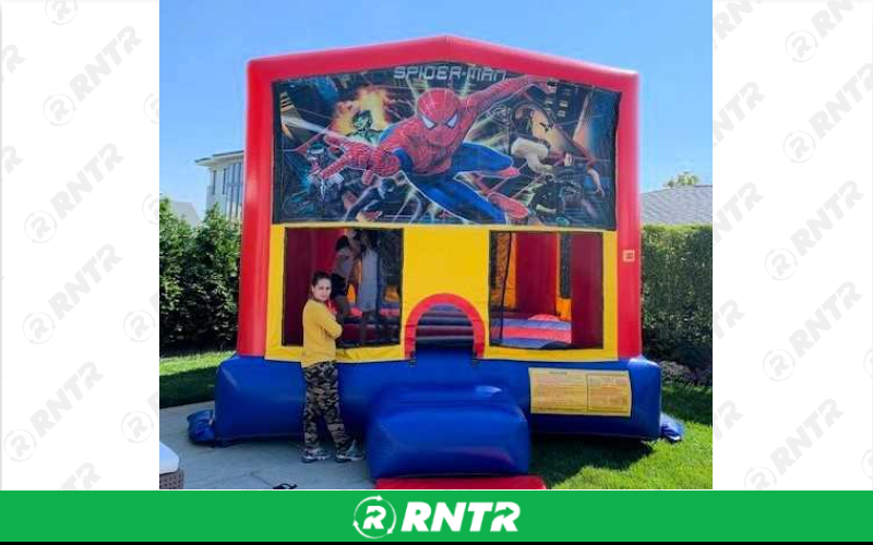 Generic Spiderman Combo w/slide and BB hoop – For rent in howell, new-jersey – Mr. Happy Party Rentals | RNTR.com – Image 1