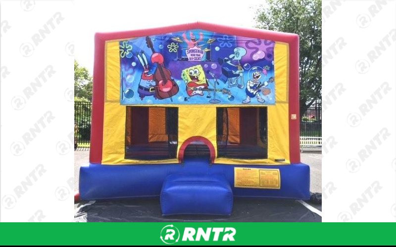 Generic SpongeBob Combo w/slide and BB hoop – For rent in howell, new-jersey – Mr. Happy Party Rentals | RNTR.com – Image 1