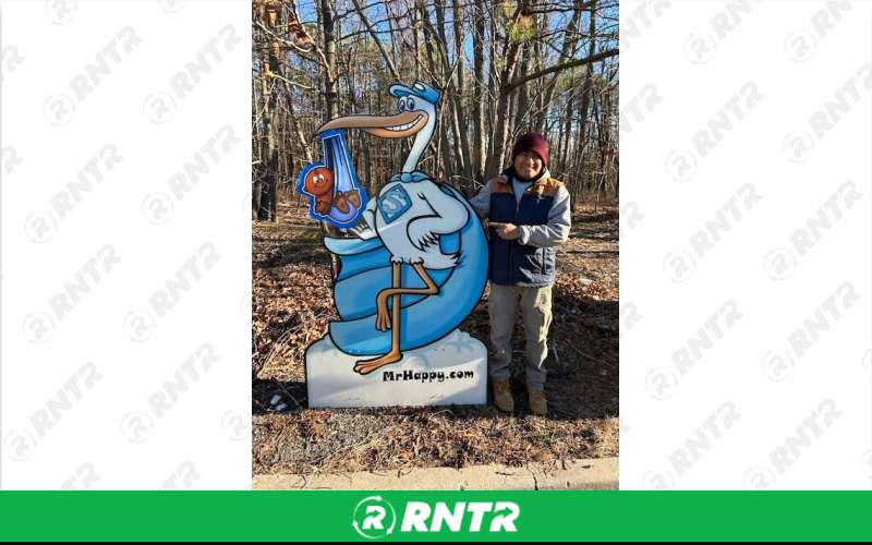 Generic Super Stork Boy Baby Announcement – For rent in Howell, New Jersey – Mr. Happy Party Rentals | RNTR.com – Image 2 of 3