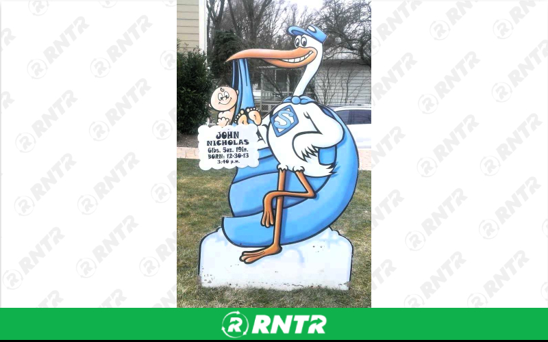 Generic Super Stork Boy Baby Announcement – For rent in Howell, New Jersey – Mr. Happy Party Rentals | RNTR.com – Image 3 of 3
