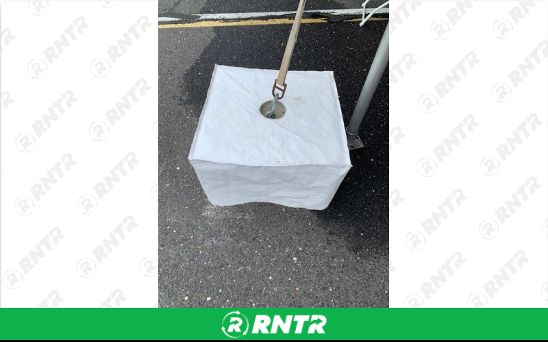 Generic Tent Anchor Blocks -  350 lbs. -  WITH cover – For rent in howell, new-jersey – Mr. Happy Party Rentals | RNTR.com – Image 1