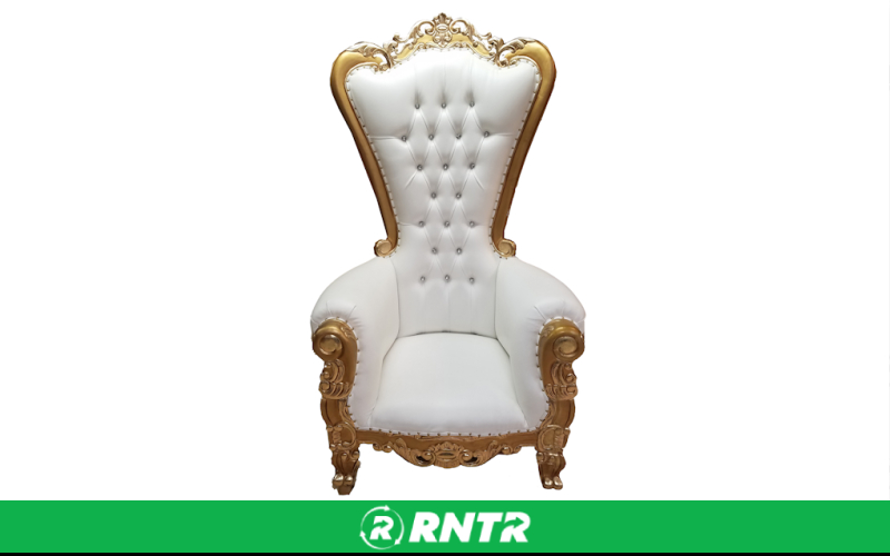 Generic THRONE CHAIR - LG GOLD/WHITE – For rent in bayonne, new-jersey – Resnicks Party Rental | RNTR.com – Image 1