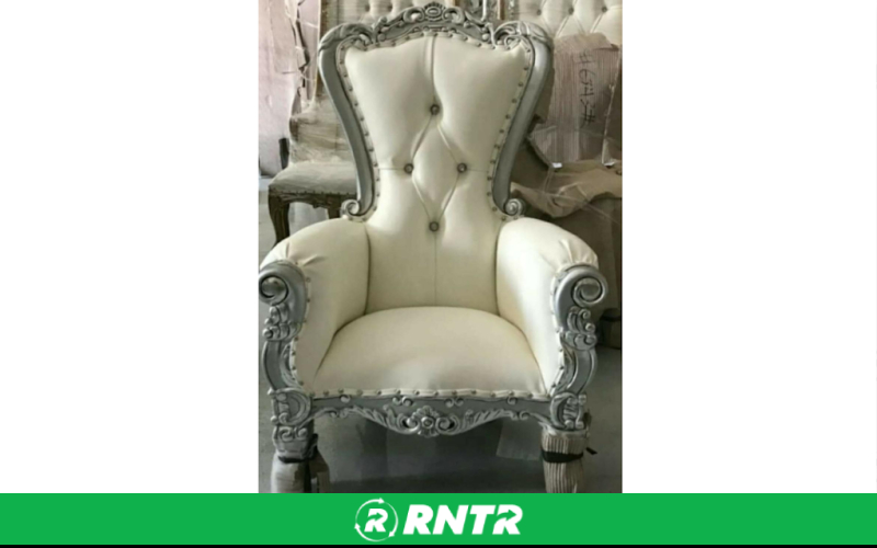 Generic THRONE CHAIR -( KIDS) - SILVER/WHITE – For rent in bayonne, new-jersey – Resnicks Party Rental | RNTR.com – Image 1