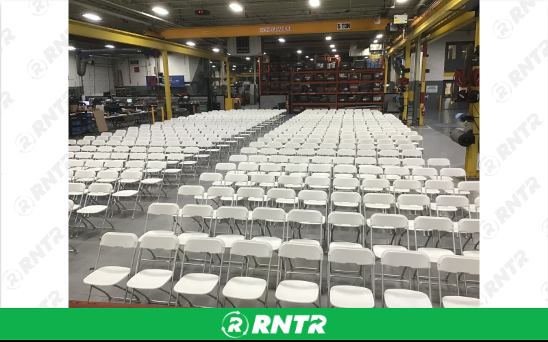 Alloyfold White Folding Chairs – For rent in lititz, pennsylvania – Tents For Rent LLC | RNTR.com – Image 1