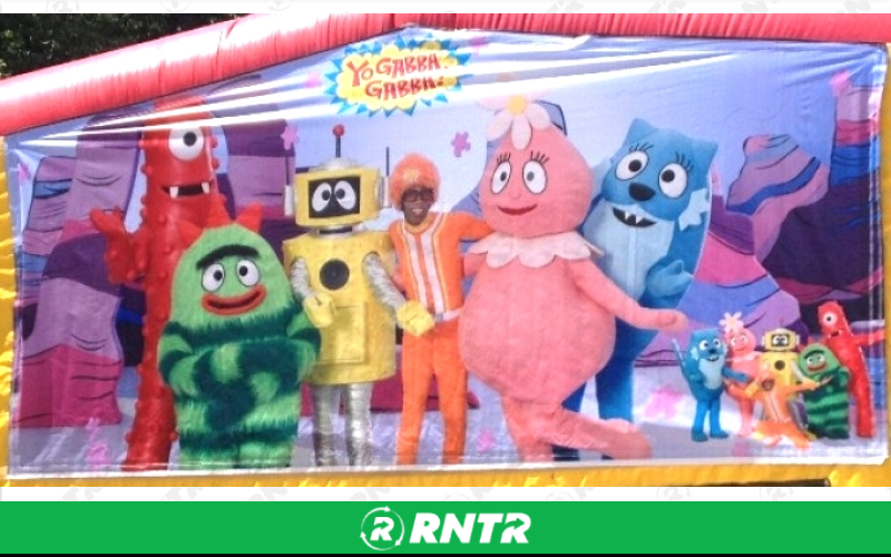 Generic Yo Gabba Gabba Combo w/slide and BB hoop – For rent in howell, new-jersey – Mr. Happy Party Rentals | RNTR.com – Image 1