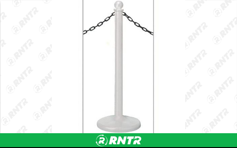 Generic White Stanchion - 3 Posts w/ 25' of Chain – For rent in Hiram, Georgia – Unlimited Party Rental | RNTR.com – Image 1 of 1