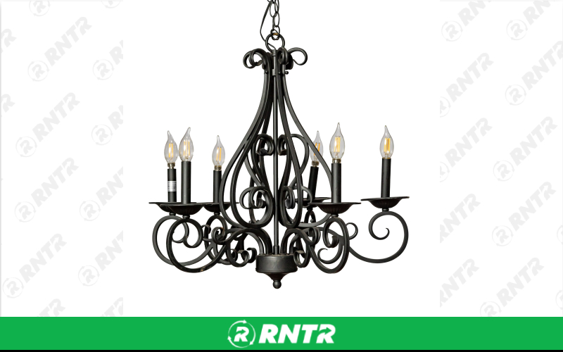 Generic Wrought Iron Chandelier - 5 or 8 Light – For rent in Hiram, Georgia – Unlimited Party Rental | RNTR.com – Image 1 of 1